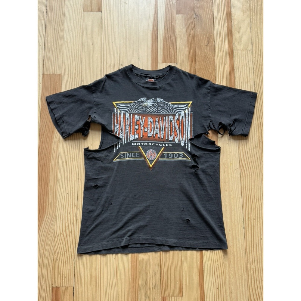 Vintage 90s Harley Davidson RK Stratman Biker Motorcycle Distressed USA T-shirt